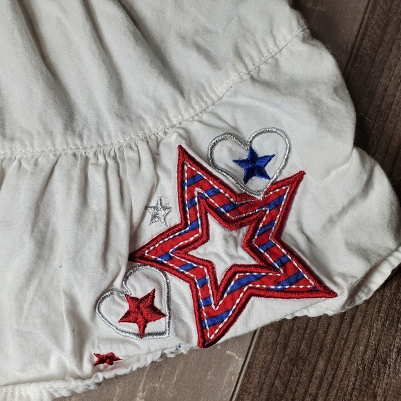 Faded Glory White Little Girls Size 4 Star Smocked Tiered Summer Dress EUC - Picture 7 of 10
